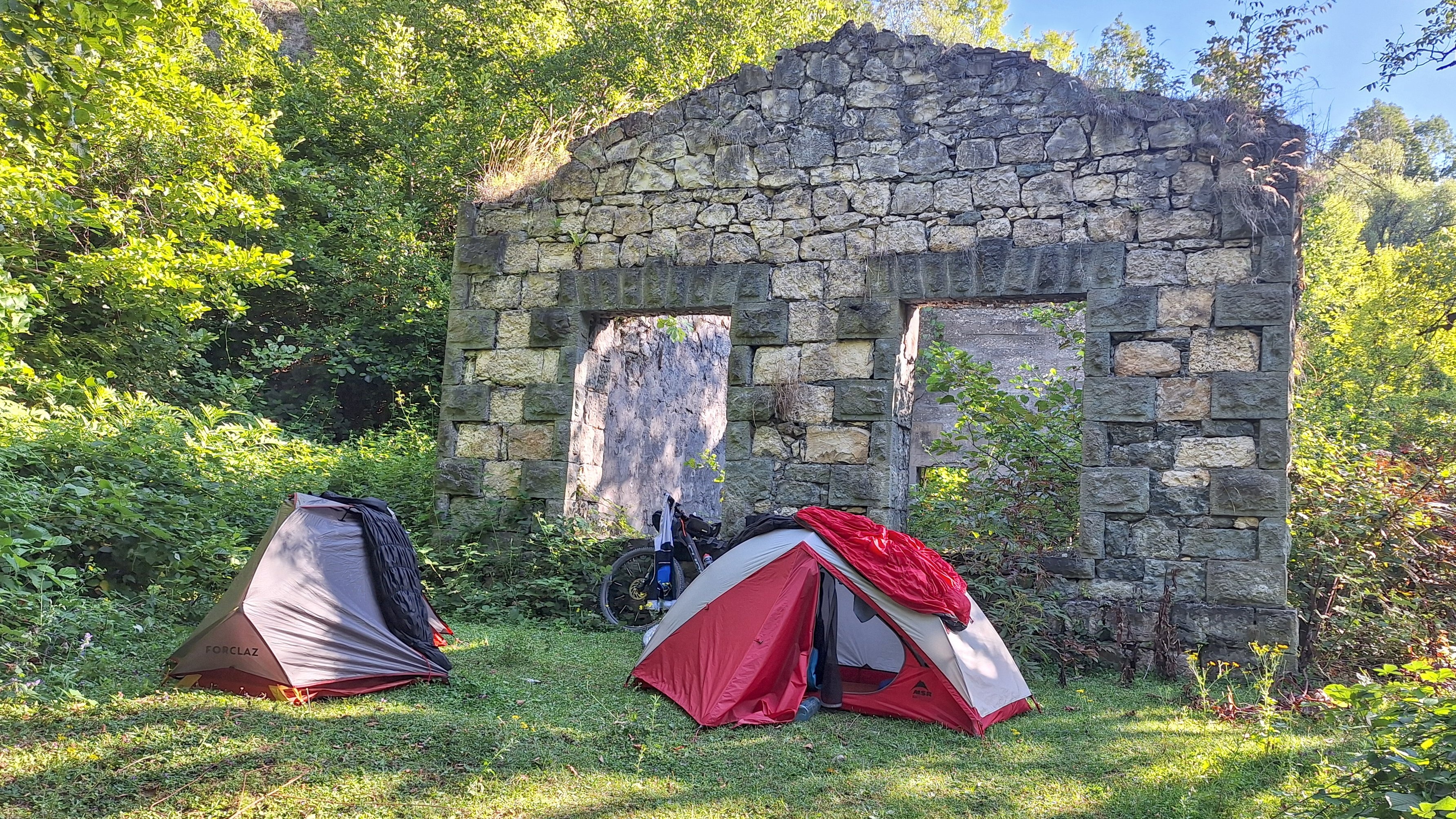 Georgien Zeltplatz Wald